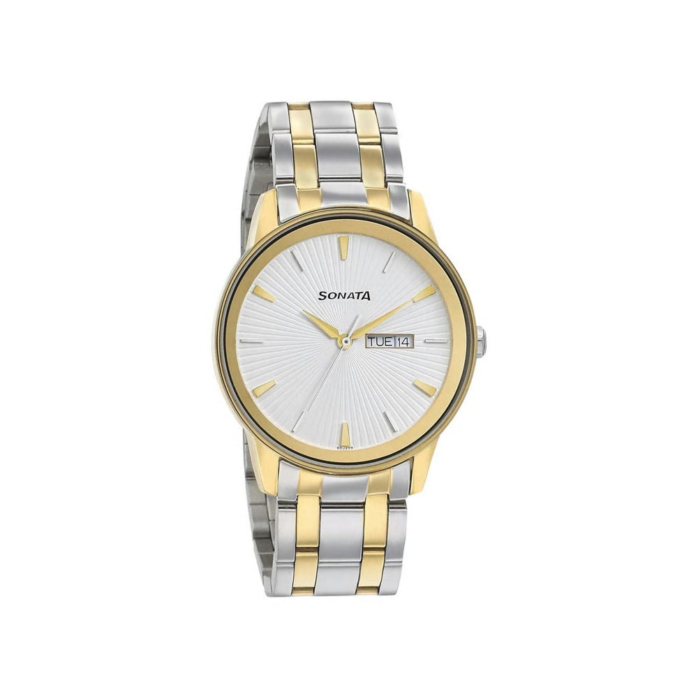 Sonata Wedding Edition - Silver Dial Bimetal Strap Watch 7133BM01
