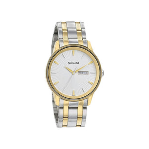 Sonata Wedding Edition - Silver Dial Bimetal Strap Watch - 7133BM01 - KRISHNA WATCH COMPANY
