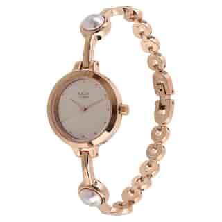 Titan Raga Grey Dial Rose Gold Metal Strap Watch 2576WM01