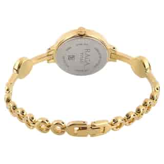 Titan Raga White Dial Golden Metal Strap Watch NP2576YM01 (DG584)