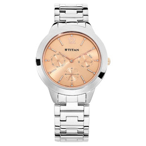Titan Workwear Watch with Black Dial & Stainless Steel Strap 2588KM03 (DH237) - KRISHNA WATCH COMPANY