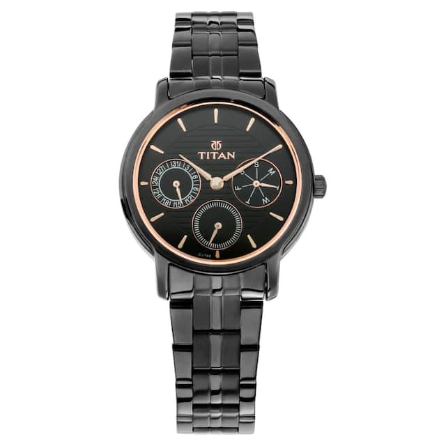 Titan Workwear Watch Black Dial & Stainless Steel Strap 2589NM01 / NS2589NM01 - KRISHNA WATCH COMPANY