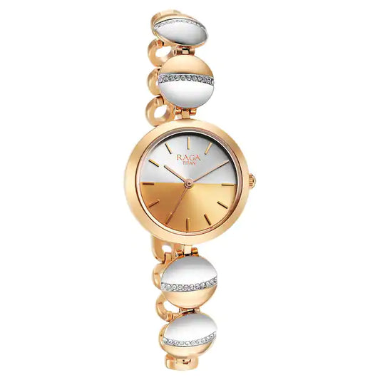 Titan Raga Delight Silver Dial Metals Strap Watch 2606KM01