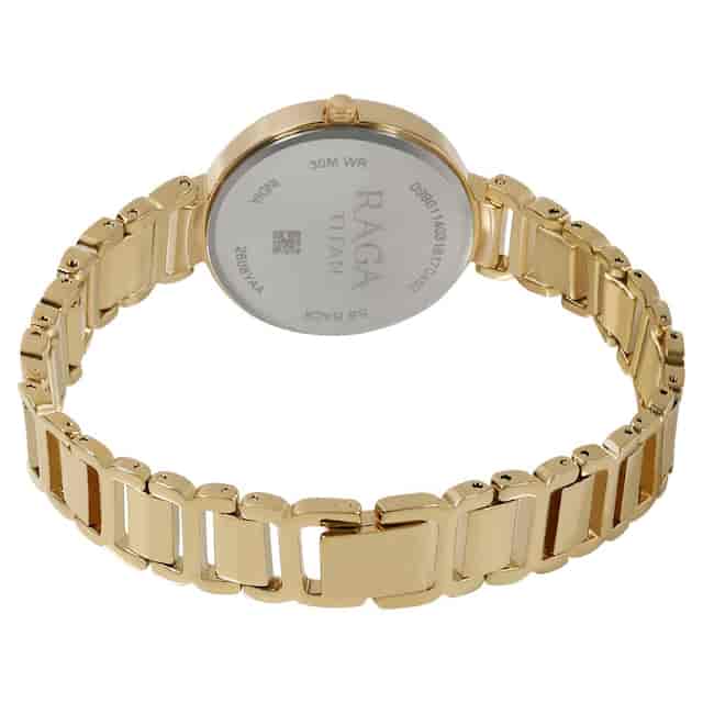 Titan Raga Viva Champagne Dial Metal Strap Watch NN2608YM01 (DH528)