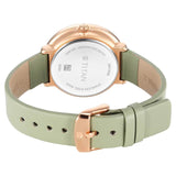 Titan Neo Green Dial Leather Strap Watch for Women 2648WL06