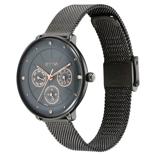 TITAN Neo Grey Dial Stainless Steel Strap Watch for Women 2651QM01