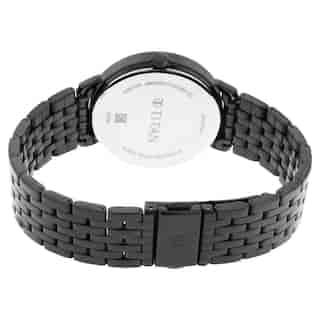 Titan Workwear Watch with Black Dial Metal Strap NQ2652NM01 (DK724)