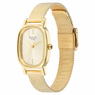 Titan Raga Viva Champagne Dial Stainless Steel Strap Watch 2665YM01
