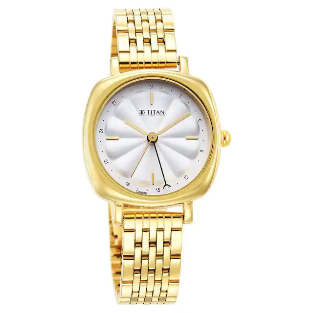 TITAN Neo Silver Dial Stainless Steel Strap Watch for Women 2689YM01 - KRISHNA WATCH COMPANY