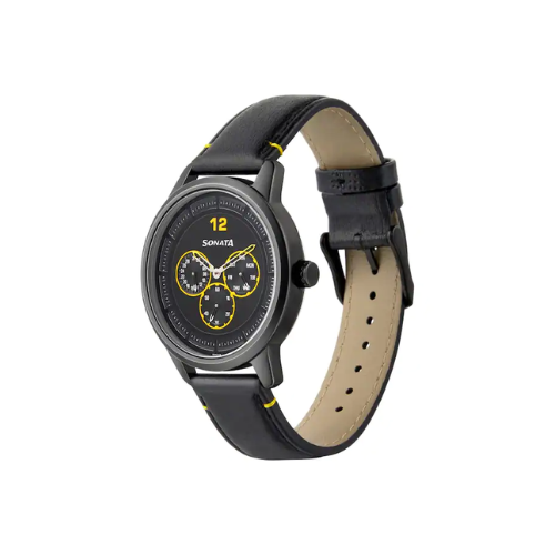 Versatyle Black Dial Leather Strap Watch 7139NL01 Krishna Watch