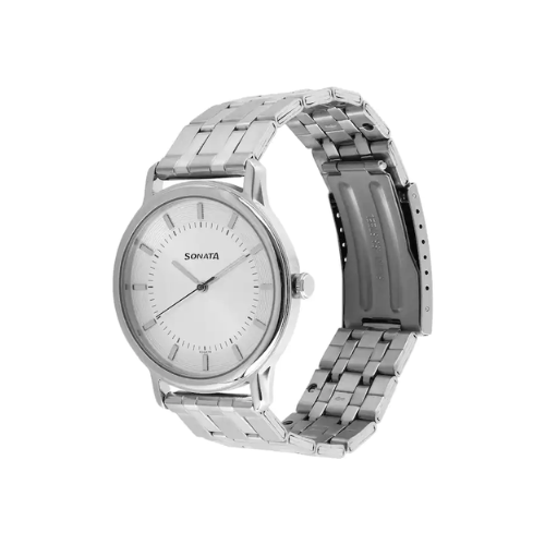 Sleek Silver Dial Stainless Steel Strap 7128SM01 SDG978