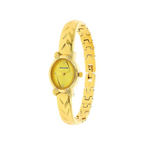 Sonata White Dial Golden Metal Strap Watch - 8110YM01