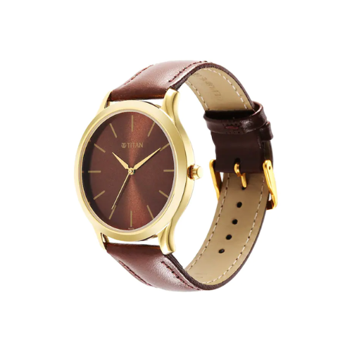 TITAN Karishma Radiance Brown Dial Analog Watch - 1825YL04 - KRISHNA WATCH COMPANY