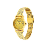 Sonata Champagne Dial Golden Stainless Steel Strap Watch NR87018YM01