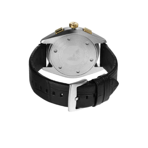 Emporio Armani 43 mm Silver Dial Leather Chronograph Watch - AR11498I