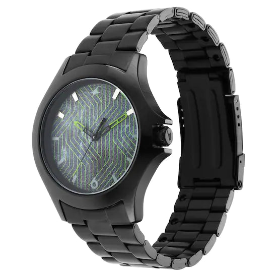 STUNNERS MULTICOLOUR DIAL BLACK METAL STRAP WATCH 3220NM01