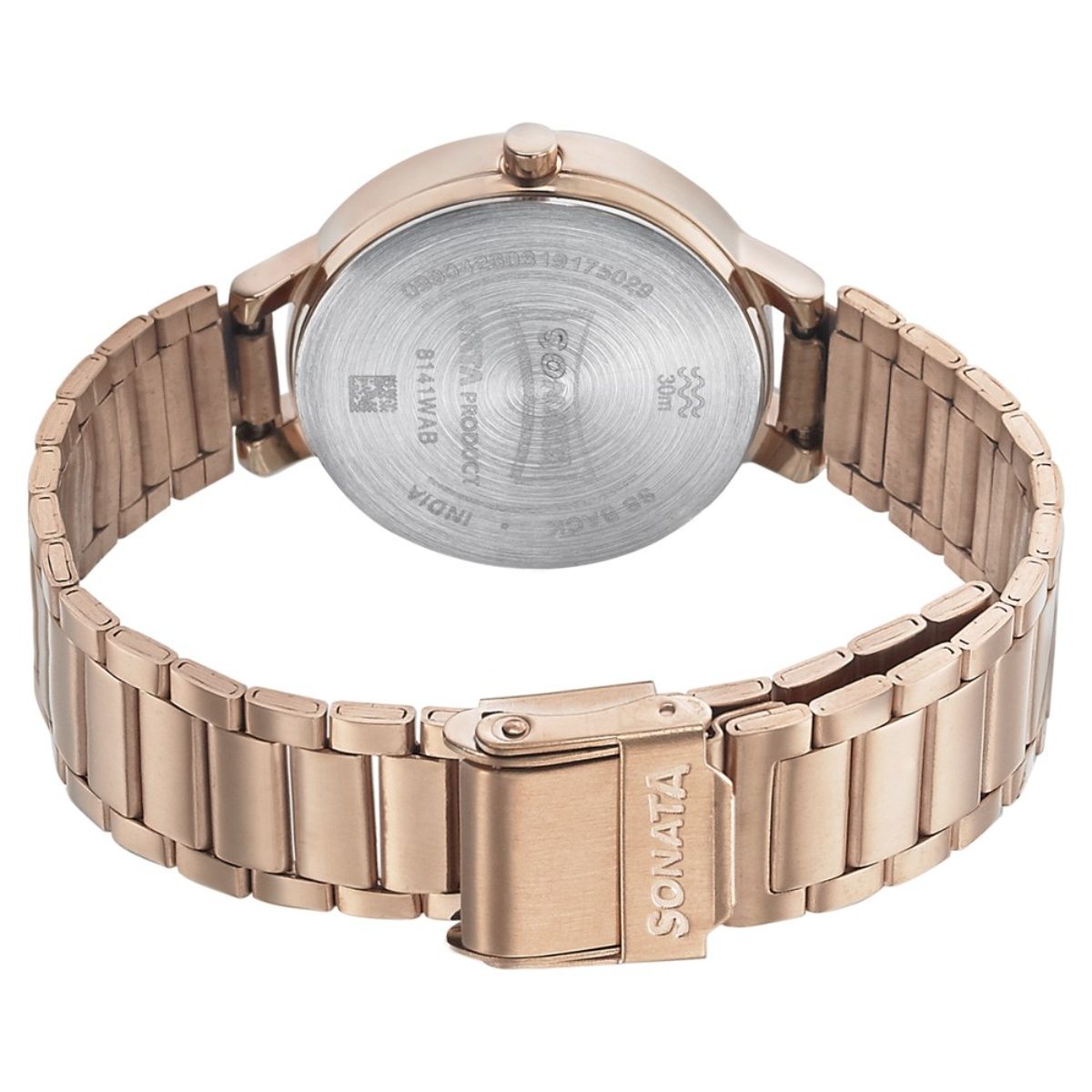Sonata Play With Purple Dial Stainless Steel Strap Watch NR8141WM02
