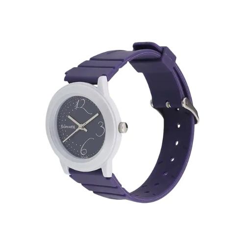 Sonata Purple Dial Plastic Strap Watch - 8992PP02