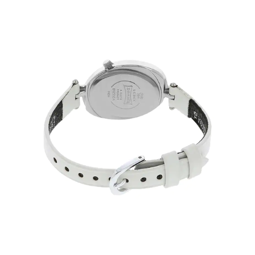 Sonata Silver Dial White Leather Strap Watch 8125SL02 (SDE591)