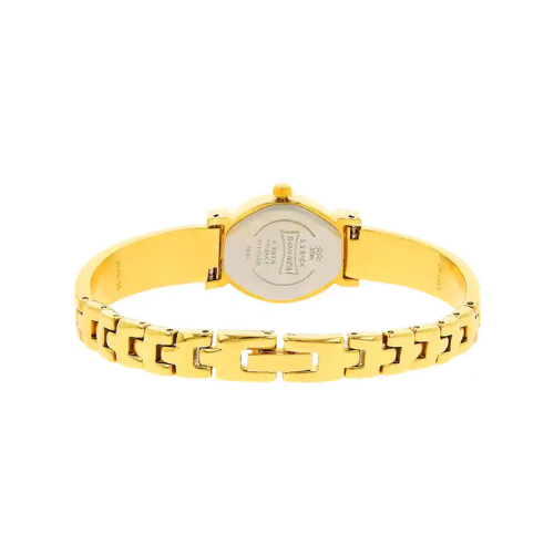 Sonata White Dial Golden Metal Strap Watch NR8110YM01