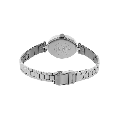Sonata Pink Dial Silver Stainless Steel Strap Watch 8118SM01