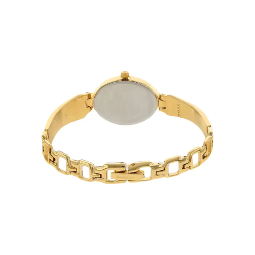 White Dial Golden Metal Strap Watch - 8048YM01