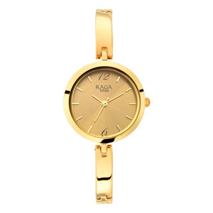 TITAN Raga Viva Golden Dial Metal Strap Watch 2606YM06(DK854) - KRISHNA WATCH COMPANY