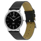 Titan Edge Black Dial Black Leather Strap Watch NN679SL02