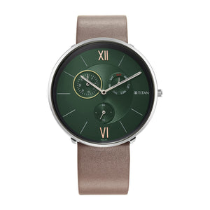 Titan Maritime Watch with Anthracite Dial & Leather Strap - 1877SL01 - KRISHNA WATCH COMPANY