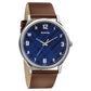 Smart Plaid In Blue Dial Leather Strap Watch 77105SL03W