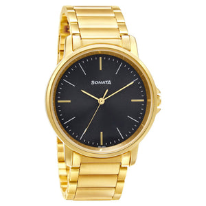 Sonata Black Dial Analog Watch - 77083YM04W - KRISHNA WATCH COMPANY