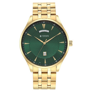 Titan Opulent III Green Dial Analog Watch - 90127YM03 - KRISHNA WATCH COMPANY