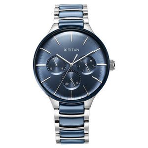 Titan Ceramic Fusion Blue Dial Multifunction Watch - 90148KD02 - KRISHNA WATCH COMPANY
