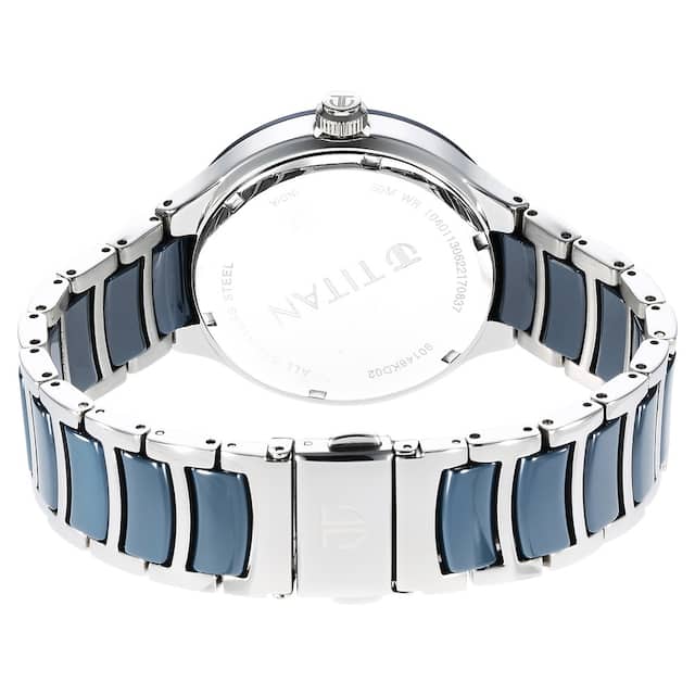 Titan Ceramic Fusion Blue Dial Multifunction Watch 90148KD02