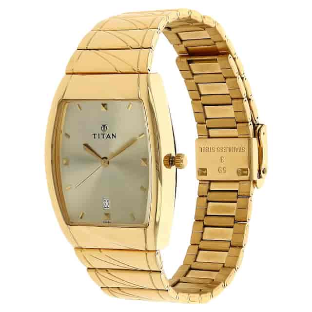 Titan Champagne Dial Watch - 9315YM02 - KRISHNA WATCH COMPANY