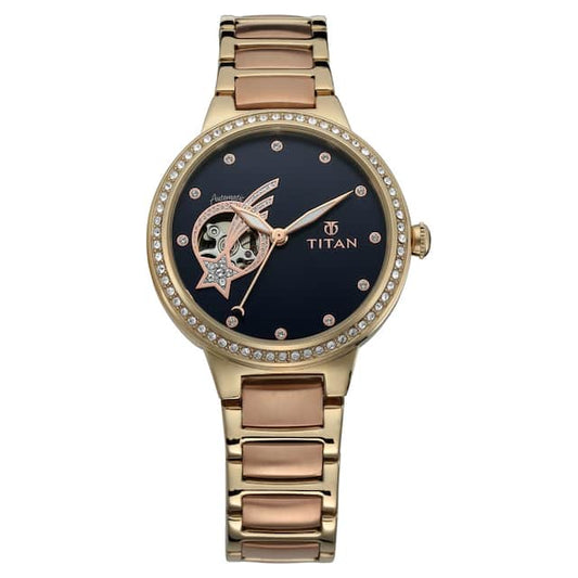 Titan Stellar by Titan Blue Dial Automatic Watch for Women 95084KM01