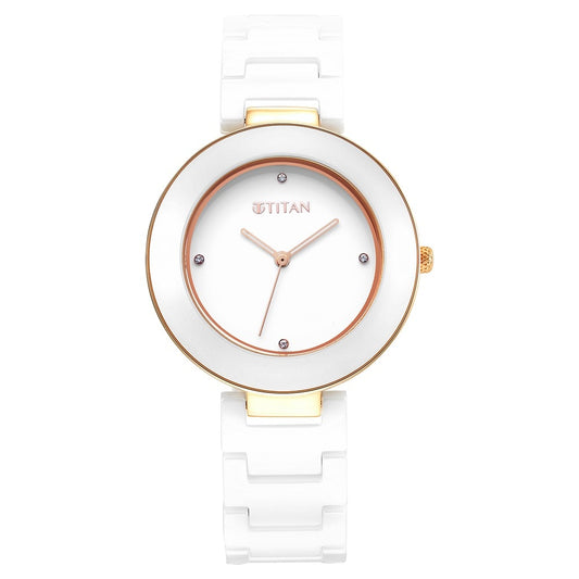 Titan Raga Moments of Joy Watch with Brown Dial & Brass Strap 95139QM02