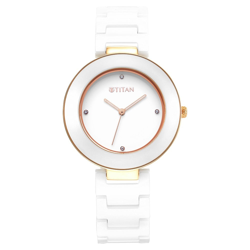 Titan Raga Moments of Joy Watch with Brown Dial & Brass Strap - 95139QM02