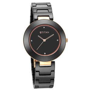 Titan Purple Ceramics Black Dial Watch for Women - 95189KC02 - KRISHNA WATCH COMPANY