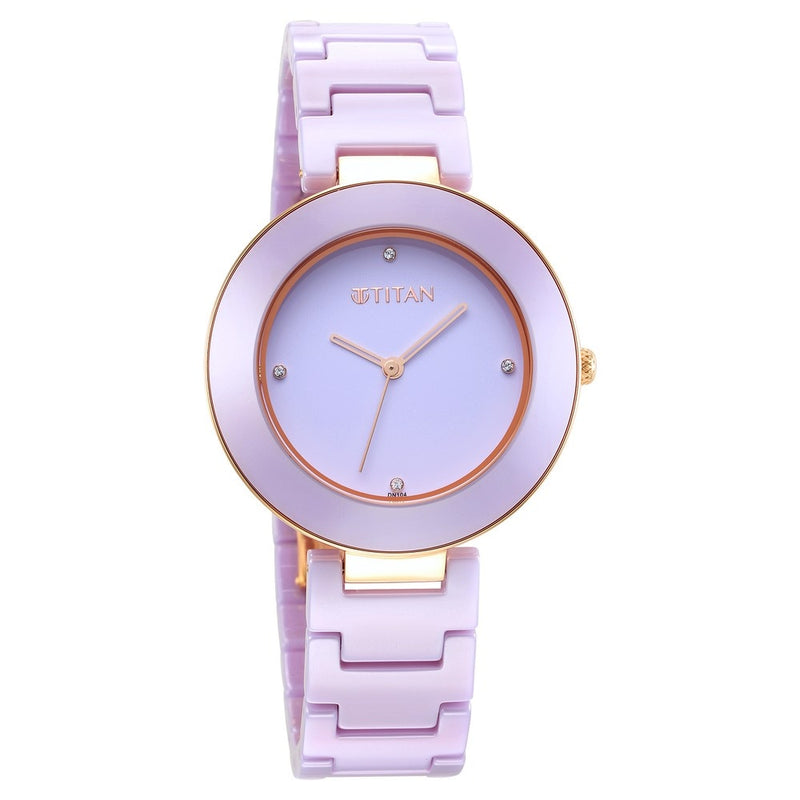 Titan Purple Ceramics Purple Dial Ceramic Strap Watch for Women 95189KC06 - KRISHNA WATCH COMPANY