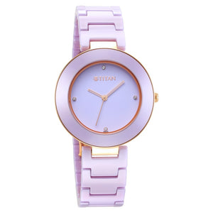 Titan Purple Ceramics Purple Dial Ceramic Strap Watch for Women 95189KC06 - KRISHNA WATCH COMPANY