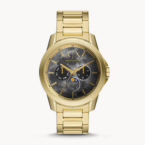 Armani Exchange Moonphase Multifunction Gold-Tone Stainless Steel Watch AX1737 - KRISHNA WATCH COMPANY