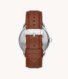FOSSIL 48mm Flynn Automatic Brown Leather Watch BQ2386