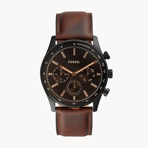 FOSSIL Sullivan Multifunction Brown Leather Watch - BQ2457 - KRISHNA WATCH COMPANY