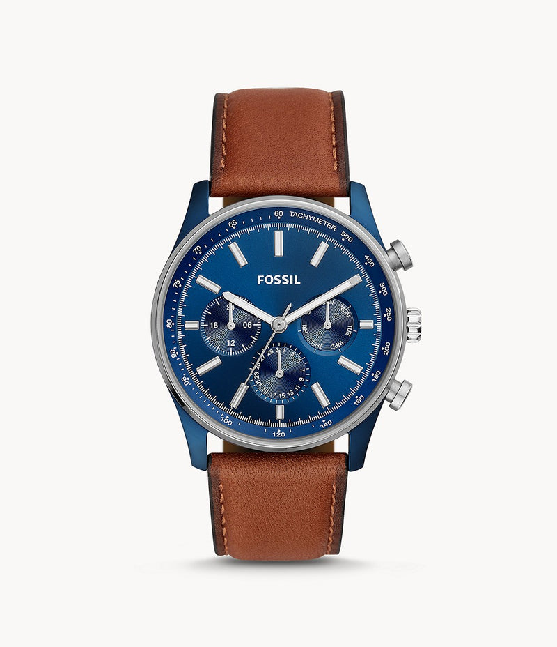 FOSSIL Sullivan Multifunction Brown Leather Watch BQ2512 - KRISHNA WATCH COMPANY