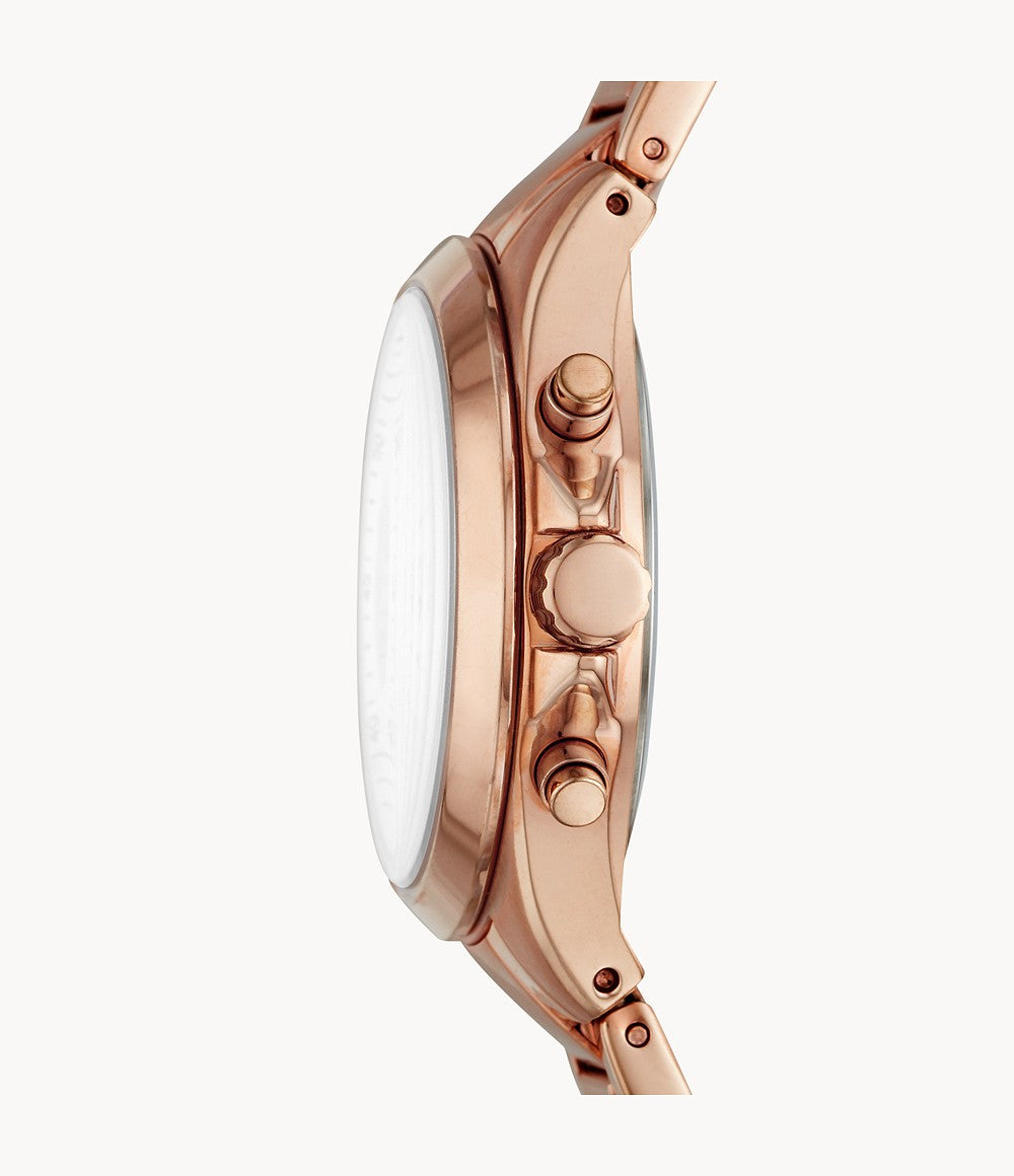 FOSSIL Modern Courier Midsize Chronograph Rose-Gold-Tone Stainless Steel Watch BQ3036