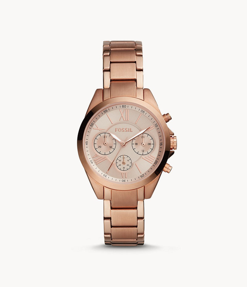 FOSSIL Modern Courier Midsize Chronograph Rose-Gold-Tone Stainless Steel Watch BQ3036