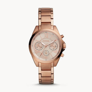 FOSSIL Modern Courier Midsize Chronograph Rose-Gold-Tone Stainless Steel Watch BQ3036 - KRISHNA WATCH COMPANY