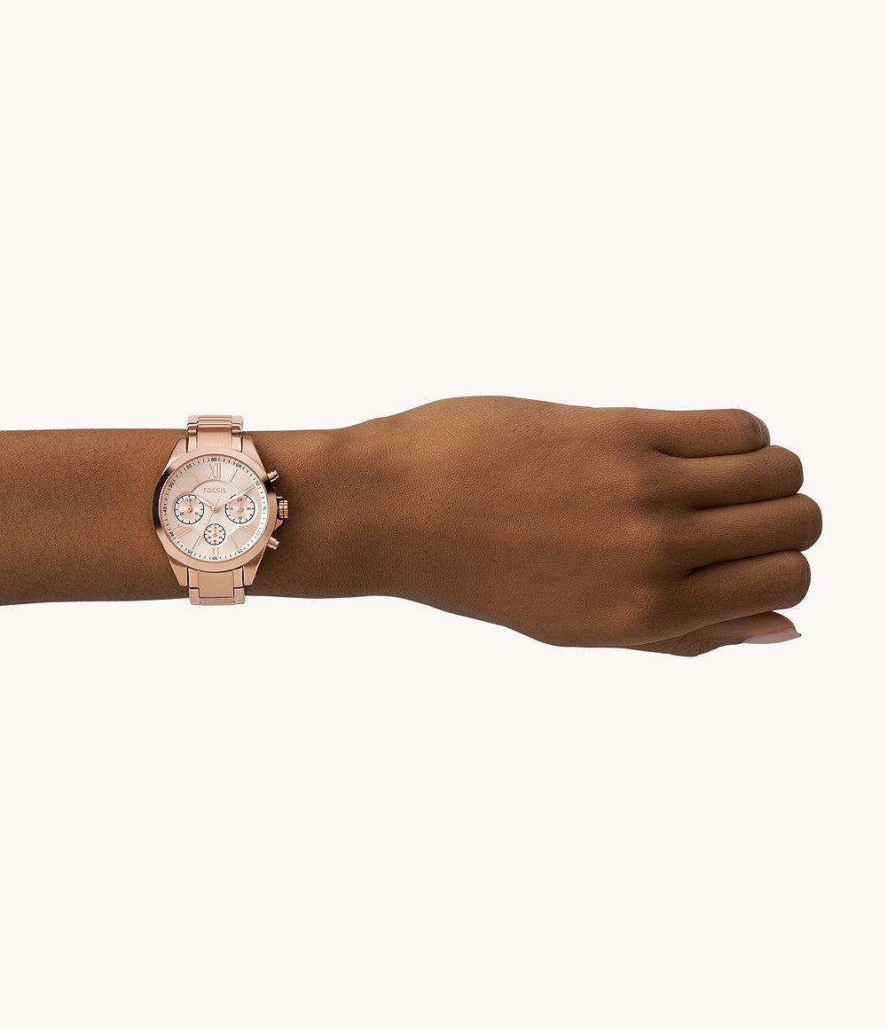 FOSSIL Modern Courier Midsize Chronograph Rose-Gold-Tone Stainless Steel Watch BQ3036