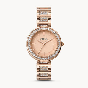 FOSSIL Karli Three-Hand Rose Gold-Tone Stainless Steel Watch BQ3181 - KRISHNA WATCH COMPANY